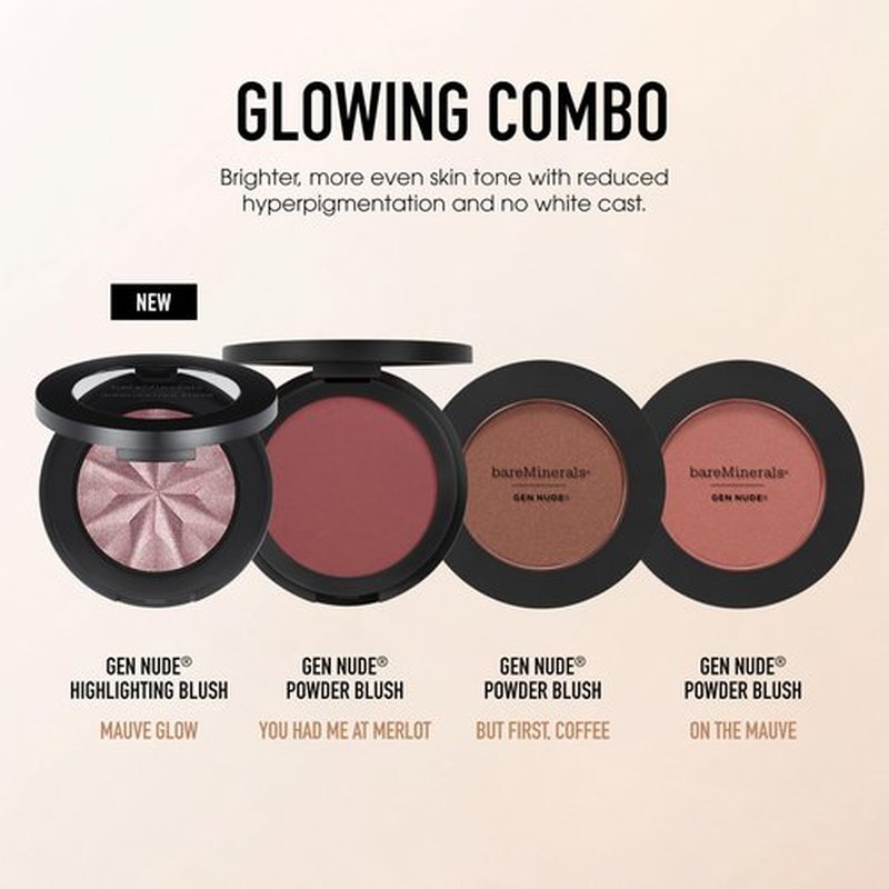 bareMinerals Gen Nude Powder Blush, Mineral-Based Pressed Powder Blush - You Had Me At Merlot - Rich Berry Wine & Gold Pearl, Vegan, Cruelty-Free & Dermatologist-Tested