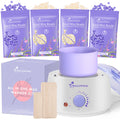 Waxing Kit,Wax Warmer for Hair Removal with Adjustable Temperature Dial.Mallowwax Wax Machine for Full Body Hair Removal Sensitive Skin with 14.1oz Wax Beads and A Reusable Silicone Wax Pot