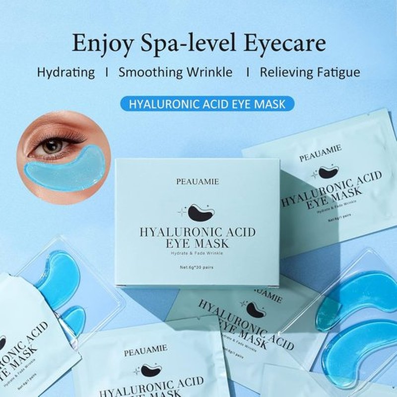 PEAUAMIE Under Eye Patches - Hyaluronic Acid Mask for Dark Circles & Puffiness | 30 Pairs