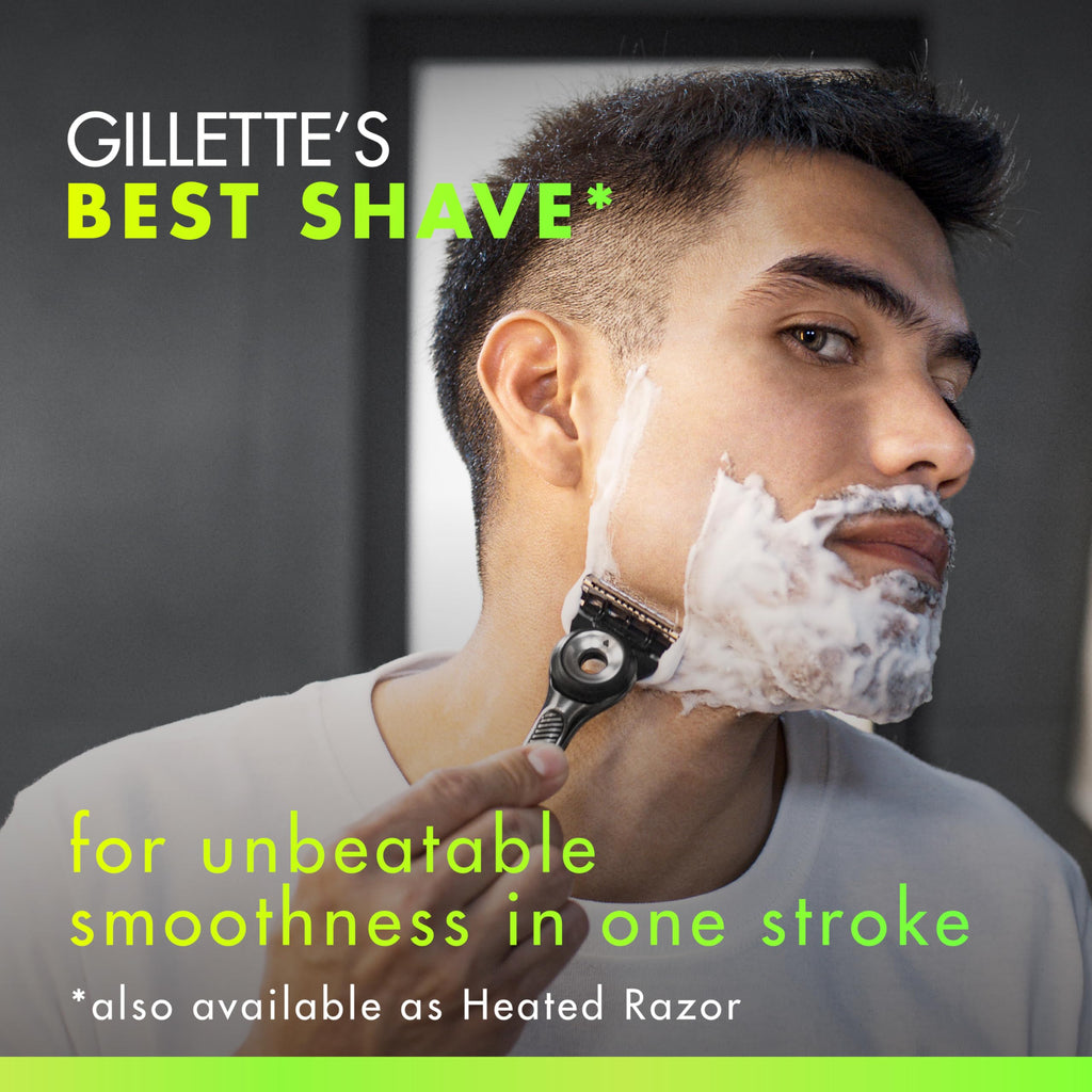 Gillette Labs Men's Razor Set, 1 Shower Hook, 1 Handle, 2 Blade Refills, Silver and Black