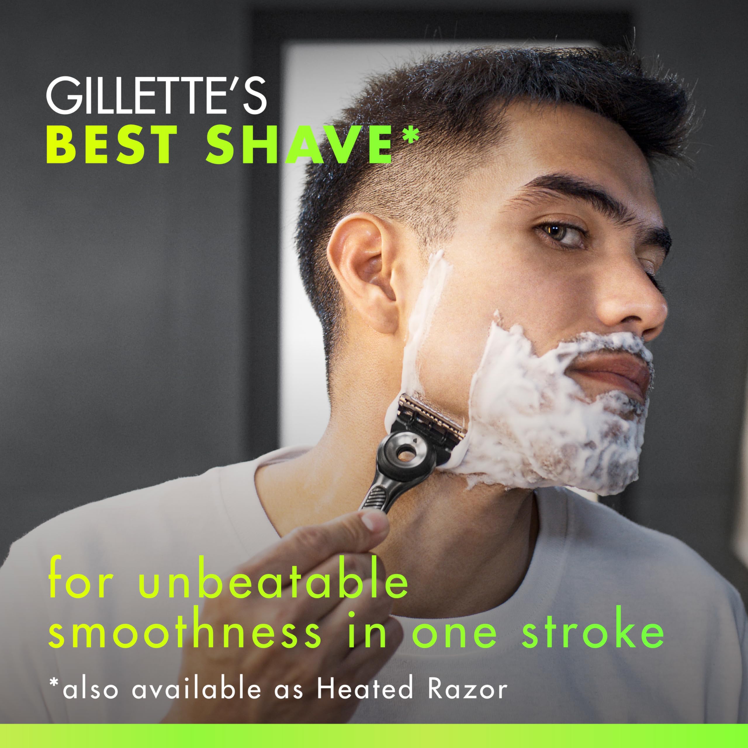 Gillette Labs Men's Razor Set, 1 Shower Hook, 1 Handle, 2 Blade Refills, Silver and Black