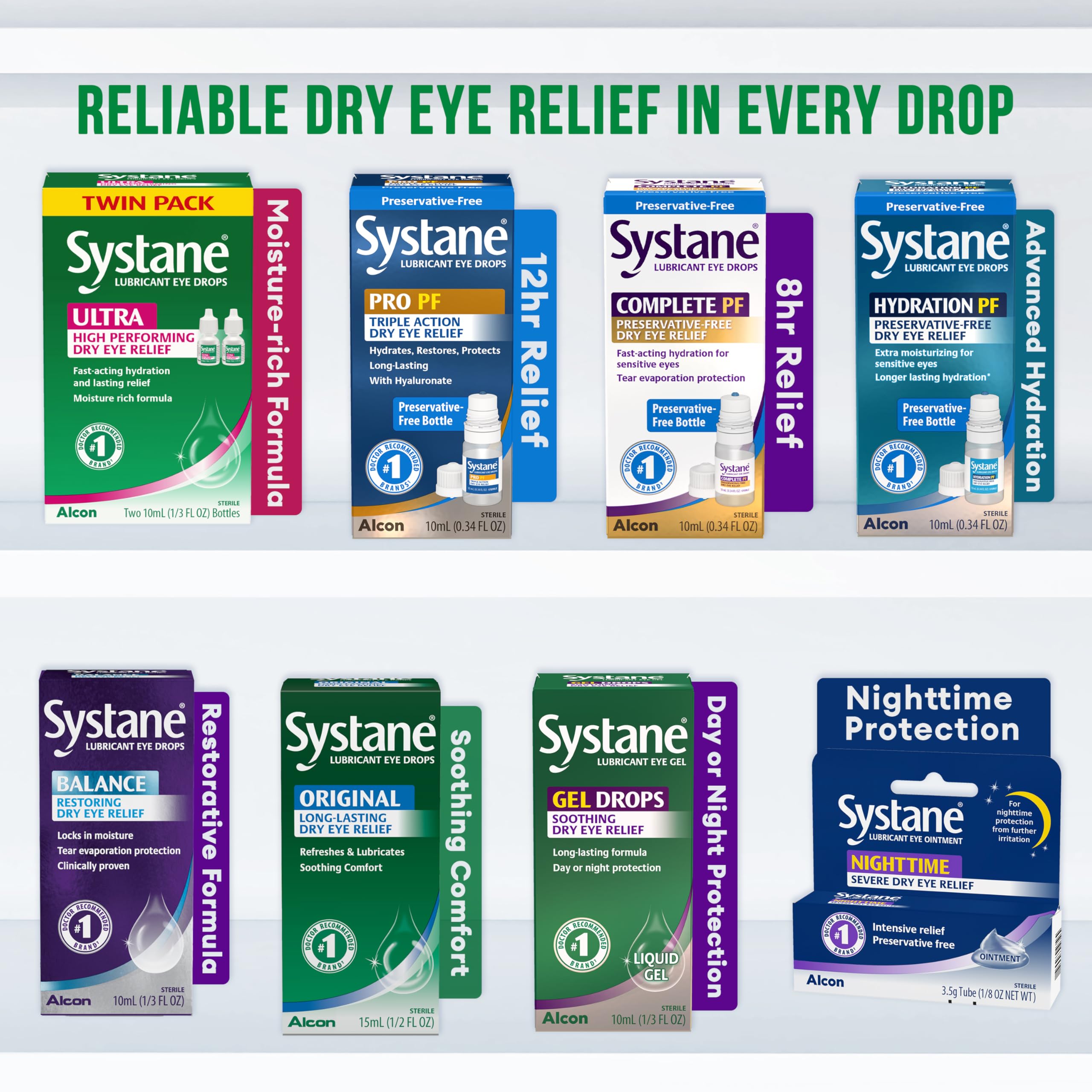 Systane Ultra Lubricant Eye Drops, Artificial Tears for Dry Eye, Twin Pack, 10-mL Each