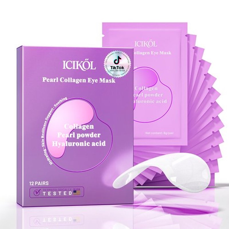 ICIKOL Collagen Under Eye Patches Mask - Undereye Patches for Dark Circles, Puffiness, Wrinkles - Gel Under Eye Patches, Birthday Gifts for Women - Gifts for Women - Vegan