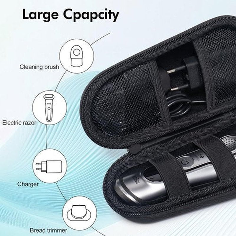 Nincha Electric Shaver Case - Hard Shell EVA Travel Bag for Braun Series 3, 5, 7, 9 | Protective Black Design