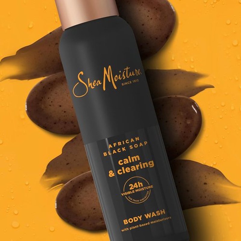 SheaMoisture African Black Soap Body Wash - Calm & Clear Formula for 24-Hour Hydration | 18 Oz