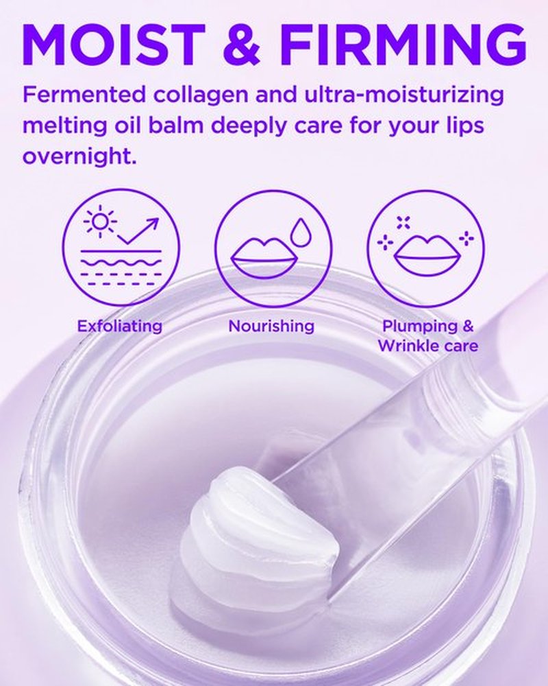 TOCOBO Collagen Lip Mask – Fermented Collagen Overnight Lip Sleeping Mask with Peptide & PHA | Korean Vegan Treatment for Dry, Aging Lips | Balm-to-Oil Plump-Looking Care, Lavender Scent | 0.68 oz