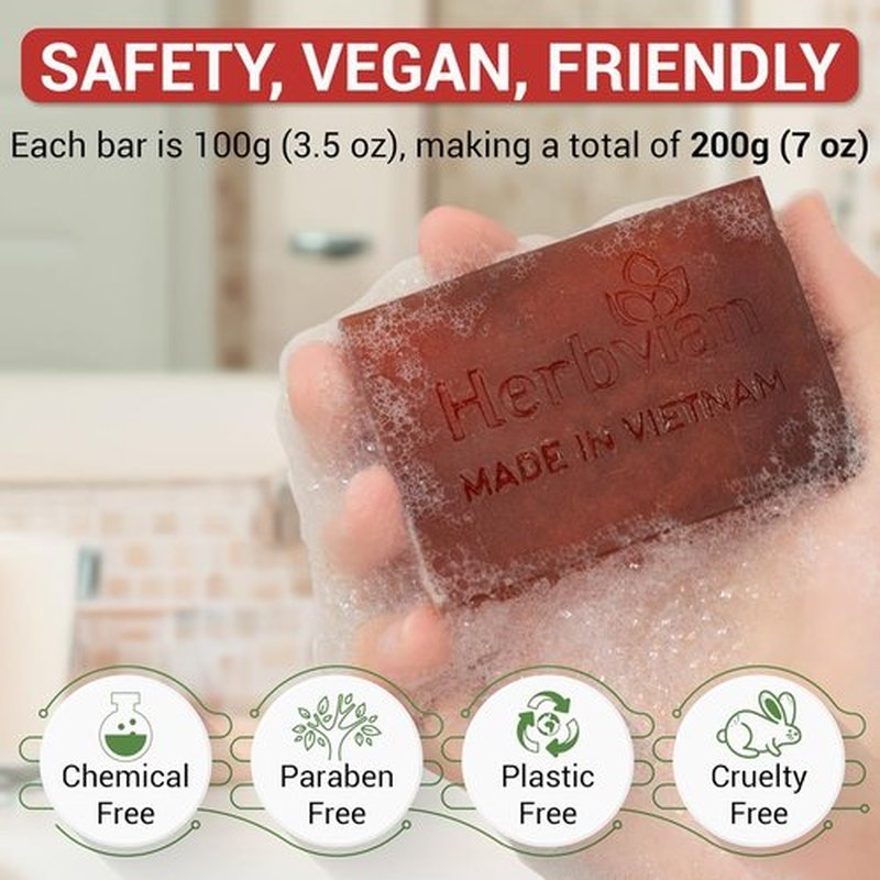 Skiennix Rose Herbal Soap Bars - Moisturizing Bath & Face Cleanser | 2 Pcs with Cymbopogon & Lonicera Scent