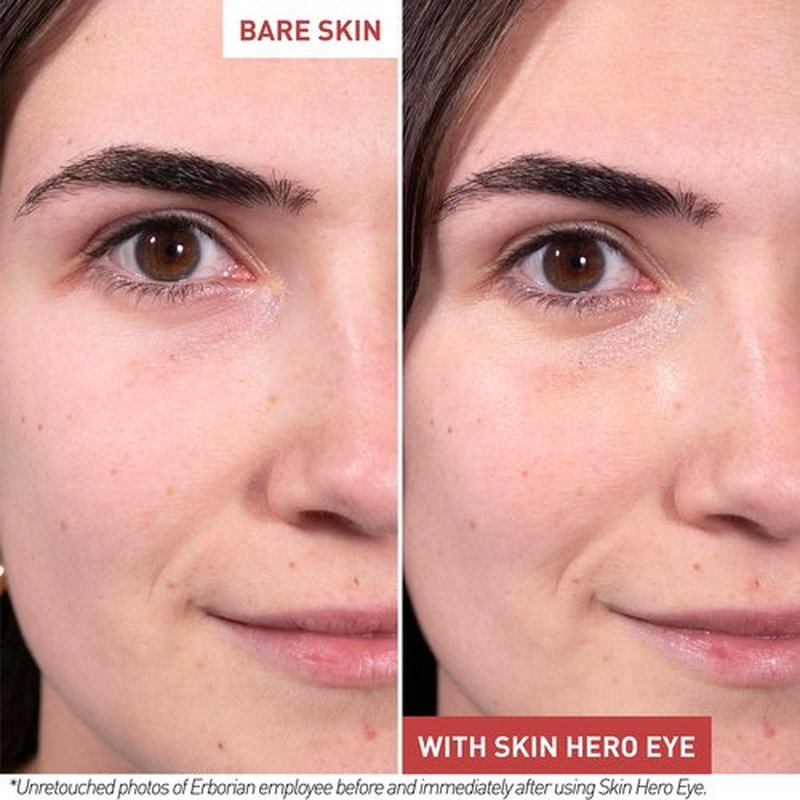 Erborian Skin Hero Eye Cream Perfector, De-Puffs, Hydrates & Blurs Appearance of Fine Lines & Wrinkes for Radiant, Smooth Skin, Korean Skincare