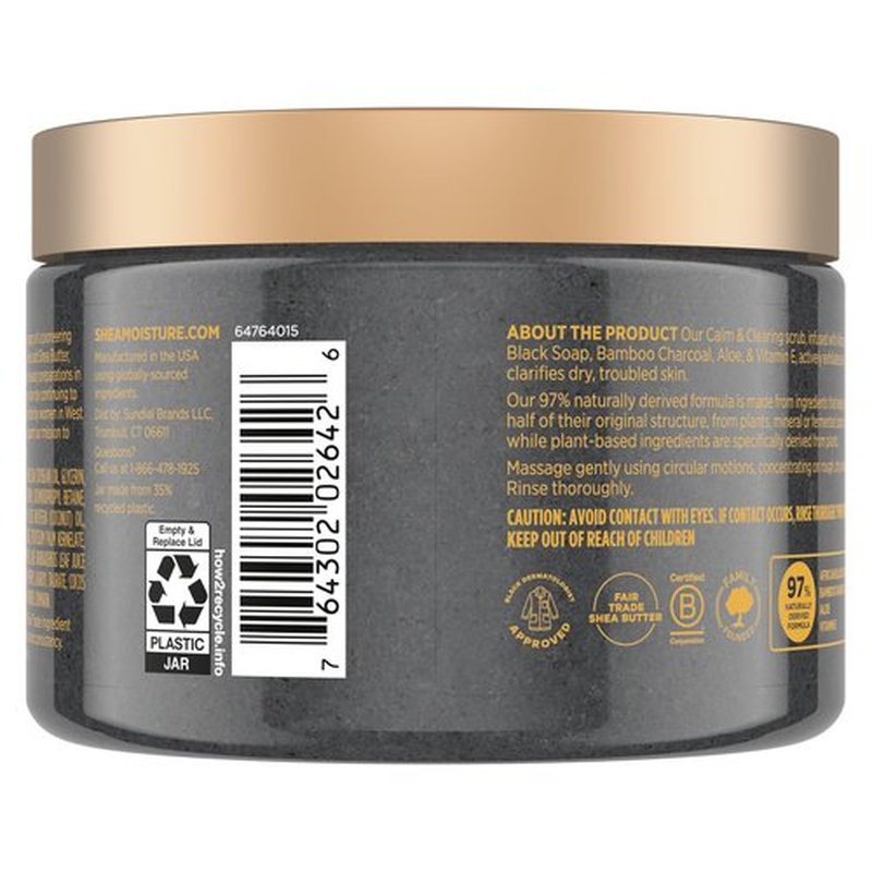 SheaMoisture Sugar Body Scrub African Black Soap for healthy, glowing skin African black soap with 24h shea moisture nutrients 12 oz