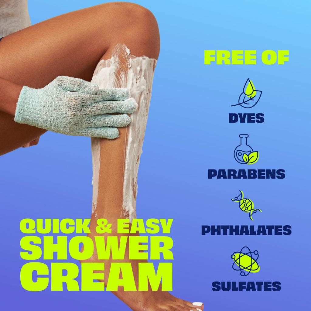 Nair Sensitive Shower Cream Hair Remover with Natural Coconut Oil and Vitamin E, Body Hair Removal Cream for Women, 12 oz