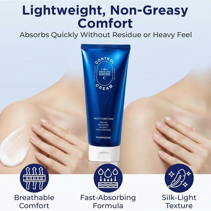 CHARMZONE Control Cream - Exfoliating Face & Body Massage Cream for Sebum & Dead Skin Removal | Hydrating Moisturizer (150ml)