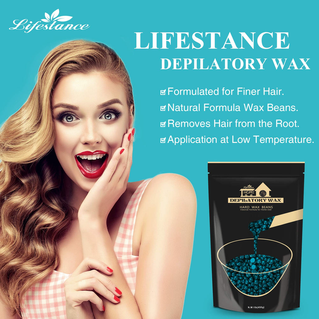 Lifestance Hard Wax Beads, 1lb, Jasmine, Sensitive Skin, Hair Removal