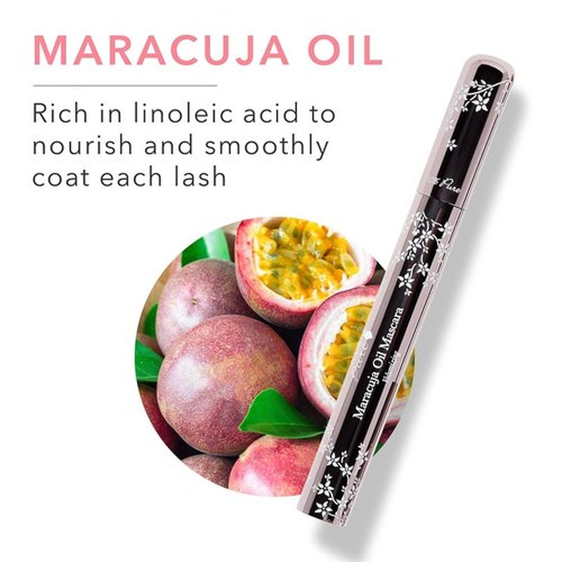 100% PURE Maracuja Oil Mascara - Dramatic Volume & Length, Blackberry Color - 0.35 oz, Vegan Formula