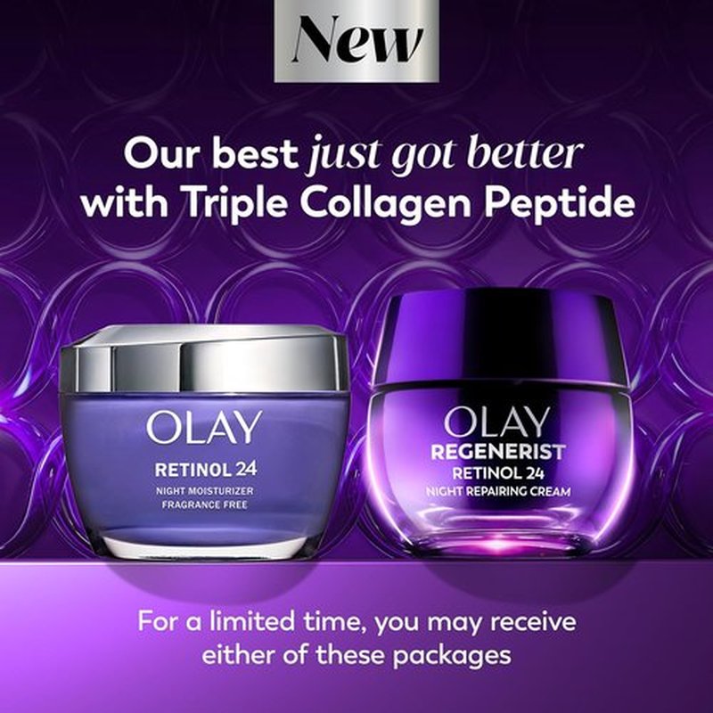 Olay Retinol Night Cream - Anti-Aging Face Moisturizer, Fragrance-Free, Hydrating - 1.7oz