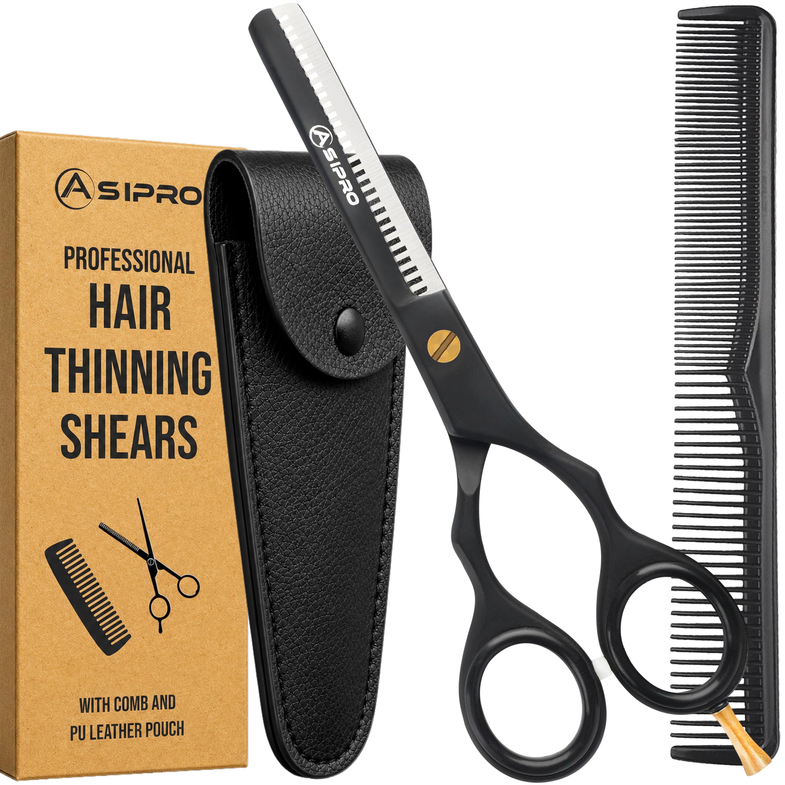 ASIPRO Thinning Shears for Hair Cutting 6.5” Hair Thinning Scissors Professional Blending Shears Texturizing Scissors for Hair Thinning Shears for Women & Men Texturizing Shears for Hair Cutting