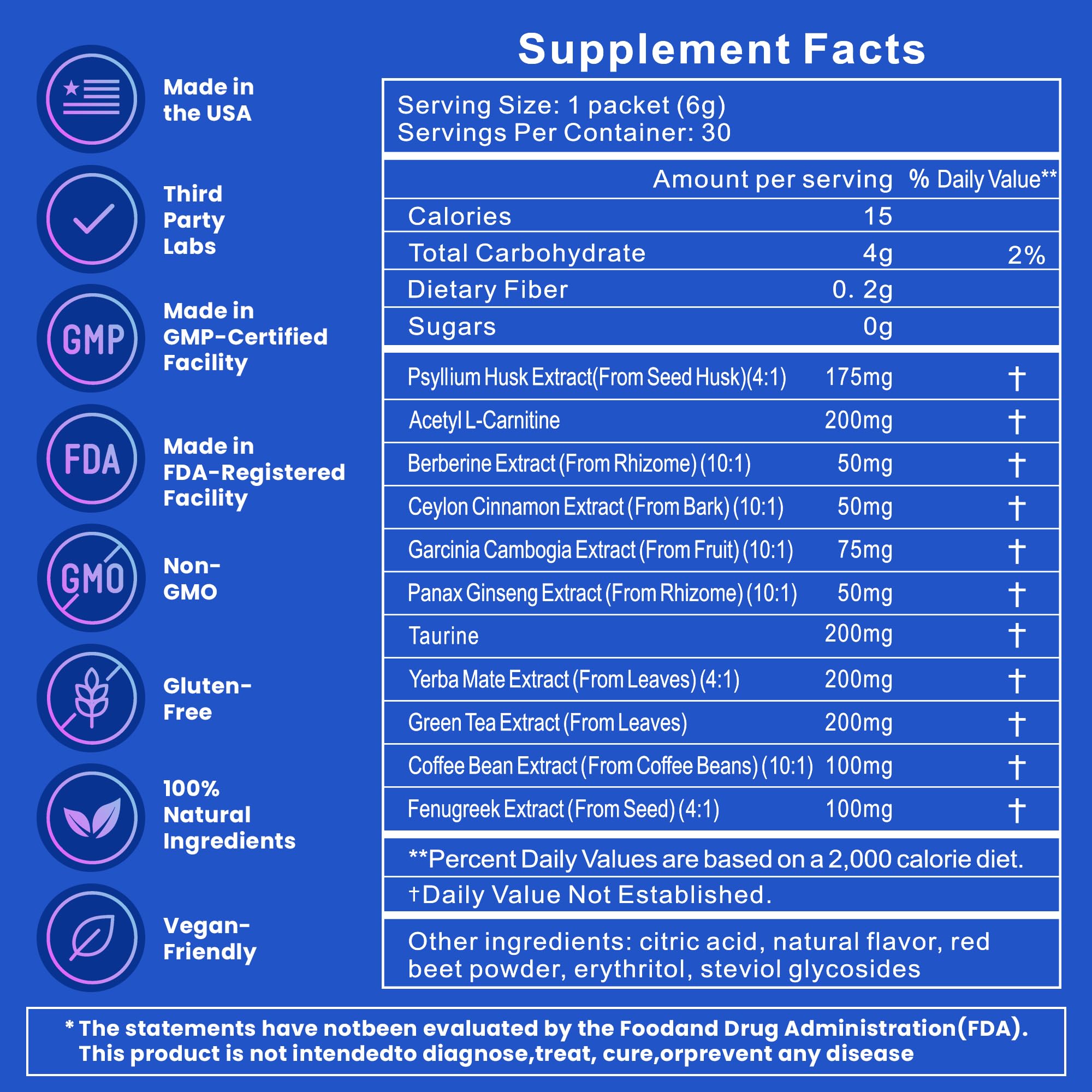 GLP-1 Supplement, Natural GLP 1 Booster Drink Mix for Weight Loss, Appetite Control and Metabolism Boost Support, Contains Yerba Mate, Garcinia Cambogia, Berberine (Raspberry Lemonade Flavor)
