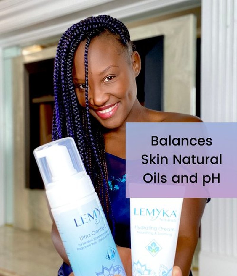 LEMYKA Foaming Face Wash - Gentle, hydrating for Rosacea, Eczema-prone, Acne, Dry, Sensitive Skin, Natural Facial Cleanser, pH 5.5, Fragrance-free, SLS-free, Paraben-free, 5.8OZ