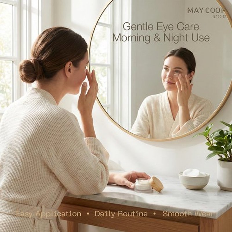 MAY COOP Raw Eye Contour | Korean Eye Cream with Sugar Maple Extract & Peptides, Hydrating Cream Contour for Daily Care, Lightweight Formula for Sensitive Skin, 0.67 fl oz