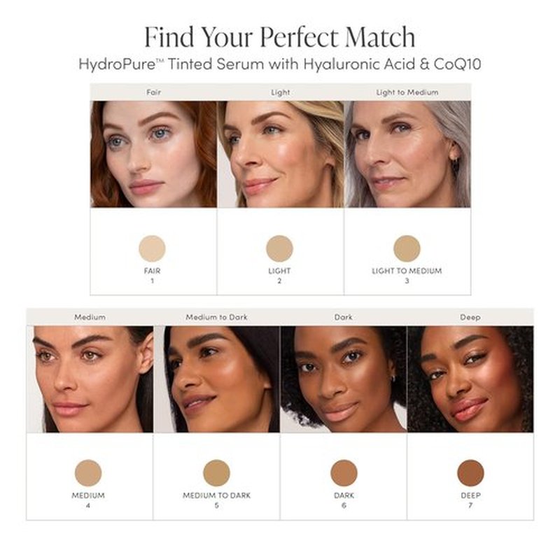 Jane Iredale HydroPure Tinted Serum - Hydrating Sheer-Coverage Formula with Hyaluronic Acid & CoQ10