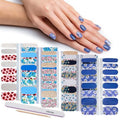 Nail Polish Strips Glitter Flower, DANNEASY 5 Sheets Wide Nail Wraps for Women Adhesive Nail Polish Stickers Nail Strips Real Nail Polish with Nail File, Cuticle Stick