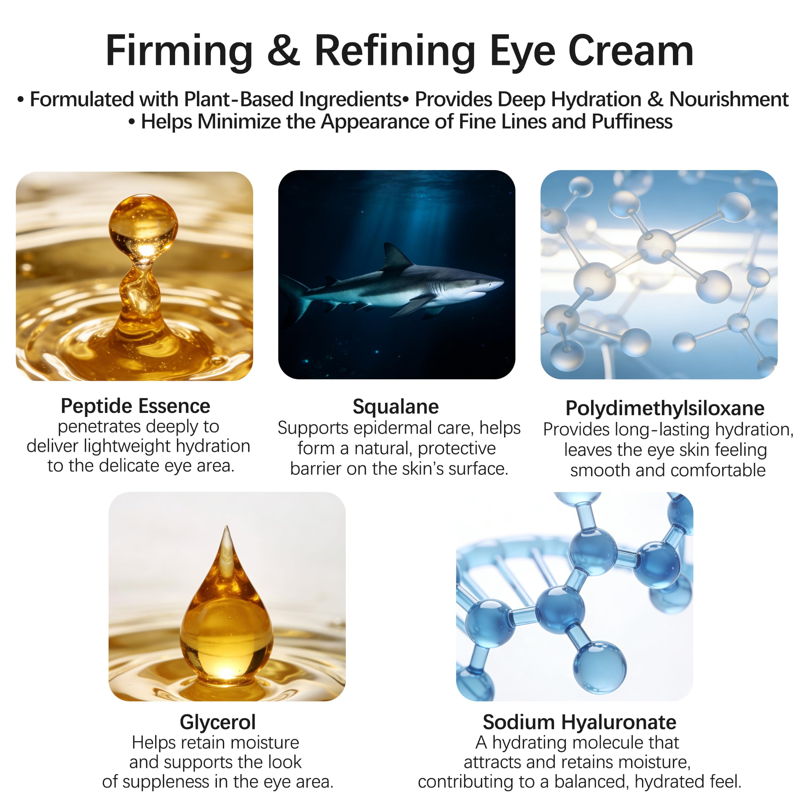 SEPOVICA Peptide Eye Cream – Hydrating & Firming for Under Eye, 1 oz, 2Pack