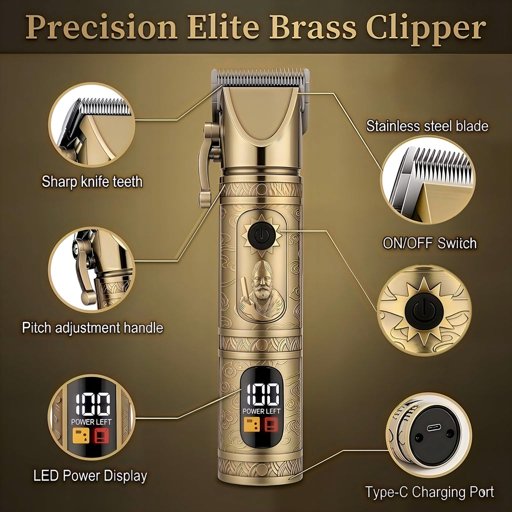 Hair Clippers for Men Professional, Beard Trimmer Kits & Sets, Cordless Mens Hair Trimmer, Electric Shavers, Haircutting Machine with LED Display (Bronze-4in1)