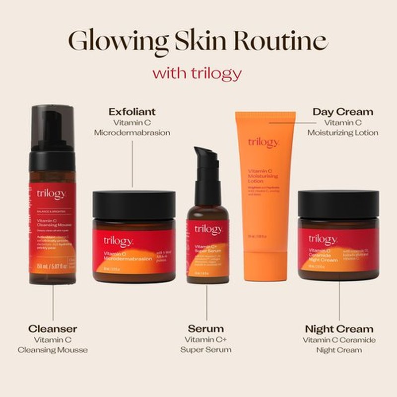 Trilogy Vitamin C Cleansing Mousse, Antioxidant Balancing Facial Cleanser, 150mL