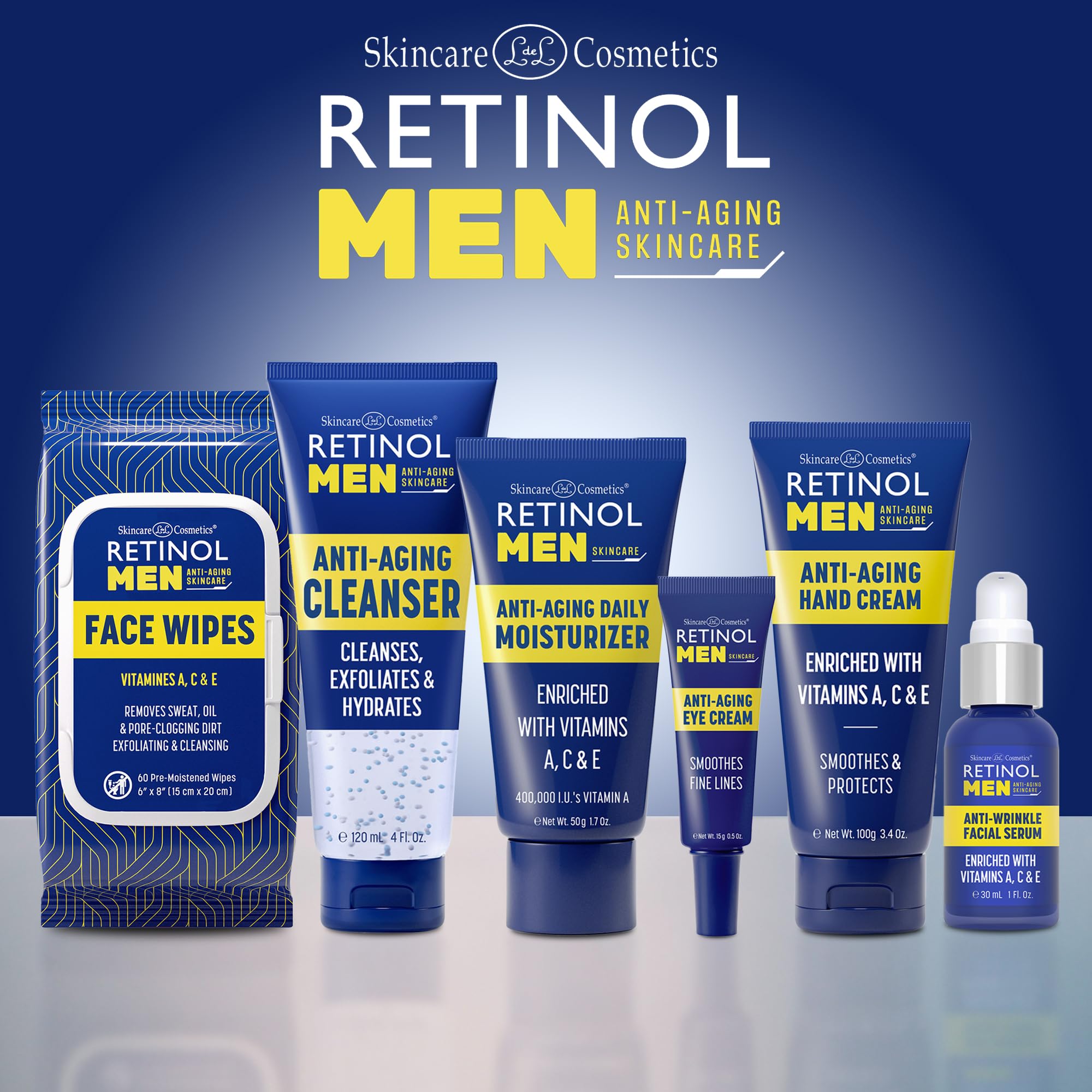 LIVAURA Retinol Face Wipes for Men, Individually Wrapped Travel - 30 Count