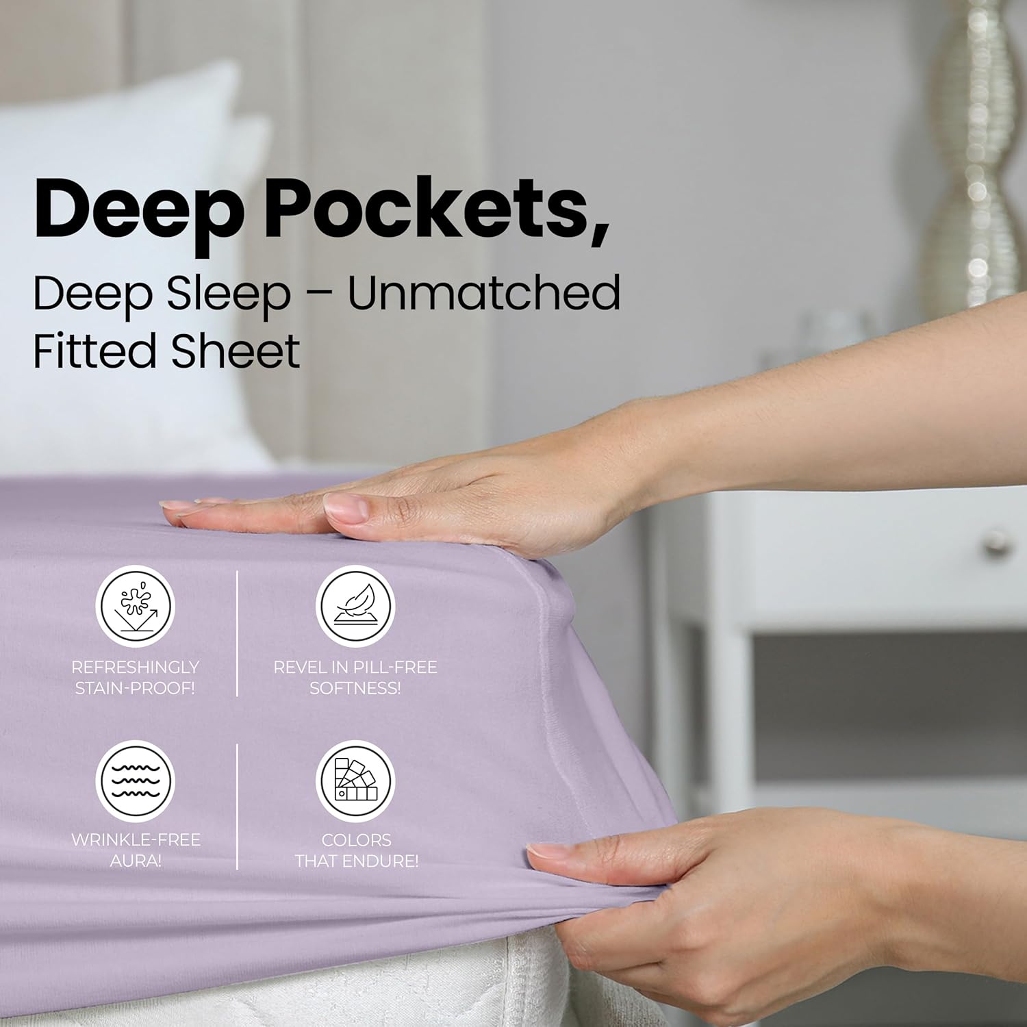 Utopia Bedding Twin Fitted Sheet - Soft Microfiber - Deep Pocket - Shrinkage & Fade Resistant | Lavender