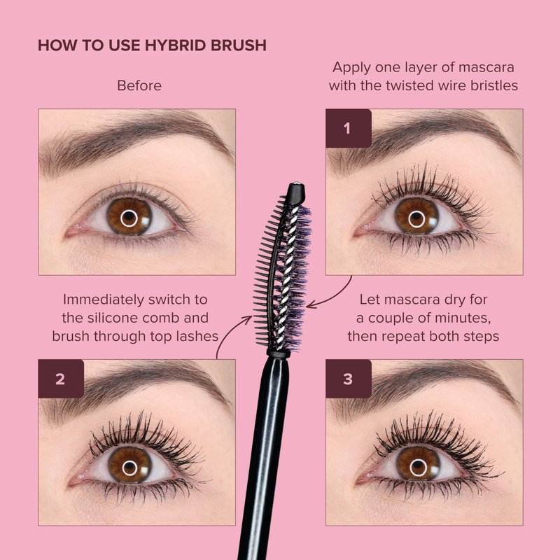 Whats Up Beauty - Watch Me! Black Volumizing and Lengthening Mascara with Peptide and Vitamin B5 Clean Made in Italy Cruelty Free Eye Lashes Makeup