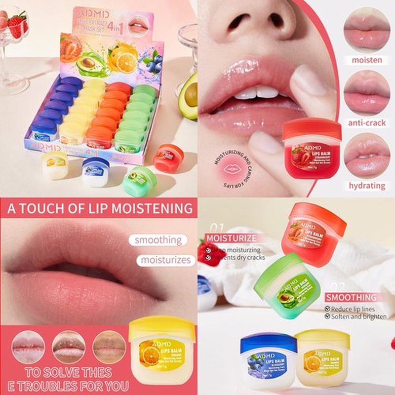 Lip Moisturizing Set, Lipstick, 24 Nourishing And Lip Balm Fruit Flavor Sets, Suitable For Dry Peeling, Dull, Lip Lines, Moisturizing And Repairing Lipstick