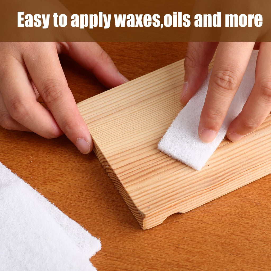 Hoolerry 40 Pcs White Scrub Pads Light Duty Scouring Non Woven Pad Non Scratch Abrasive Hand Multipurpose Scouring Sponge Multi Surface Scrubber Pads for Cleaning Polishing Home(4 x 6 Inch,White)