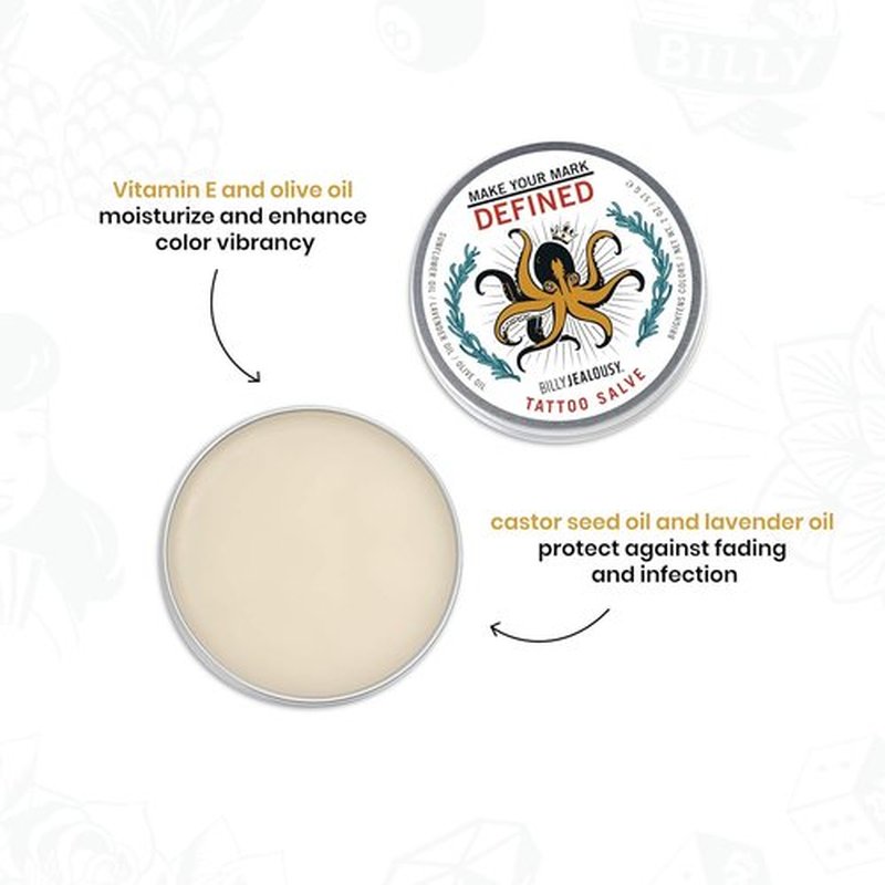 Billy Jealousy Make Your Mark Tattoo Salve - Nourishing Aftercare with Vitamin E & Lavender Oil, 2 oz
