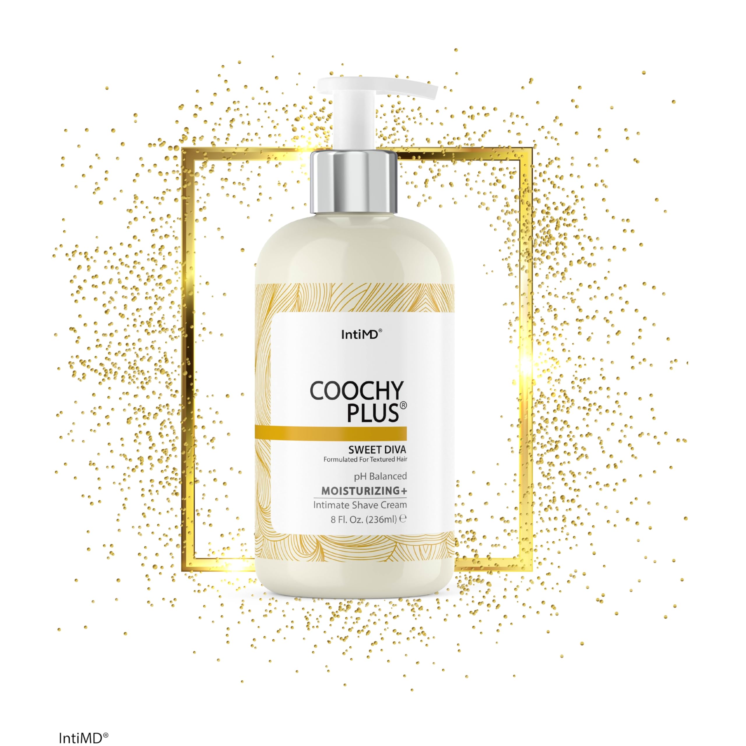 IntiMD Coochy Plus Intimate Shaving Cream Sweet Diva For Afro Natural Texture Hair With HydroLock & Moisturizing+ Formula - Prevents Razor Burns & Bumps, In-Grown Hairs, Itchiness 8oz