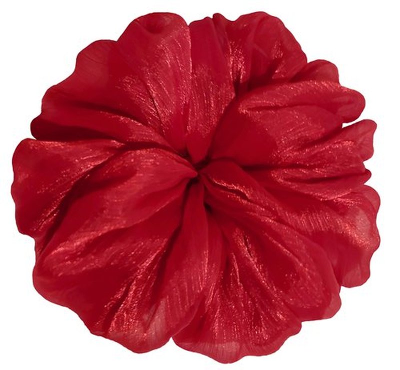 22 Colors Available, Handmade Shimmering Sheer Organza Jumbo Scrunchie 6 inches, Voluminous Ponytail Holder for Women, Large Hair Tie, Holiday Accessory (Red)