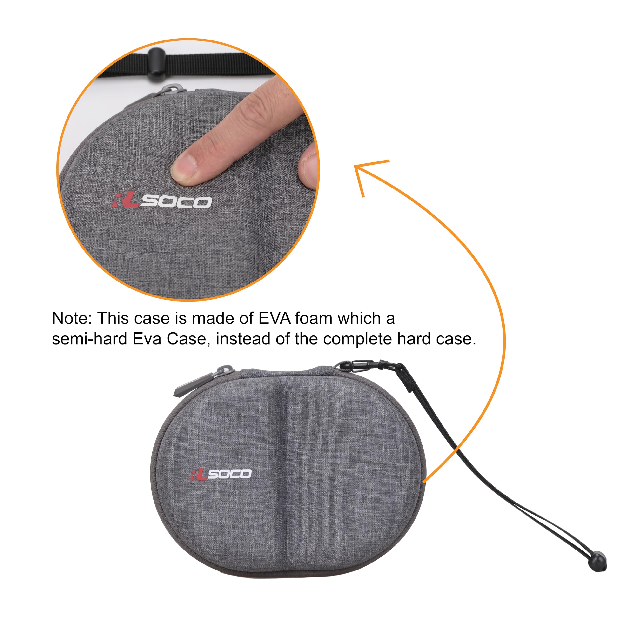 RLSOCO Case for SHOKZ OpenRunPro/OpenRun/OpenMove/OpenSwimPro Headphones | External Dimensions: 6.6×4.8×2.2 in | Note: The Bag is NOT fit for Shokz Mini Size Bone Conduction Headphones (Case Only)