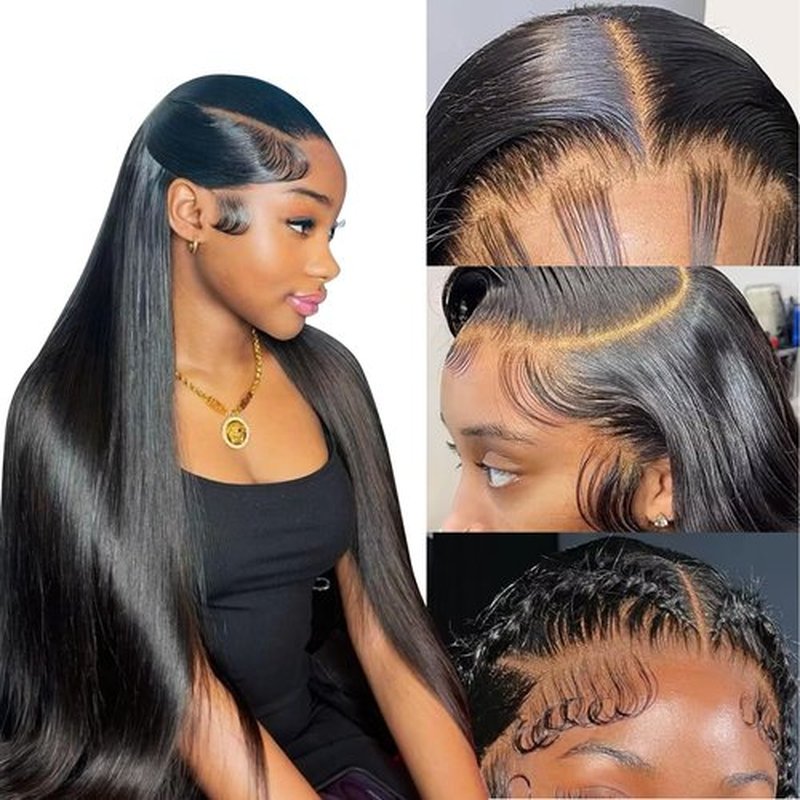 Straight Lace Front Wigs Human Hair 220% Density 15A Grade Real Full Lace Wigs 13x4 Hd Lace Front Wigs Human Hair 22 Inch Straight Wigs Human Hair Pre Plucked With Baby Hair Natural Hairline