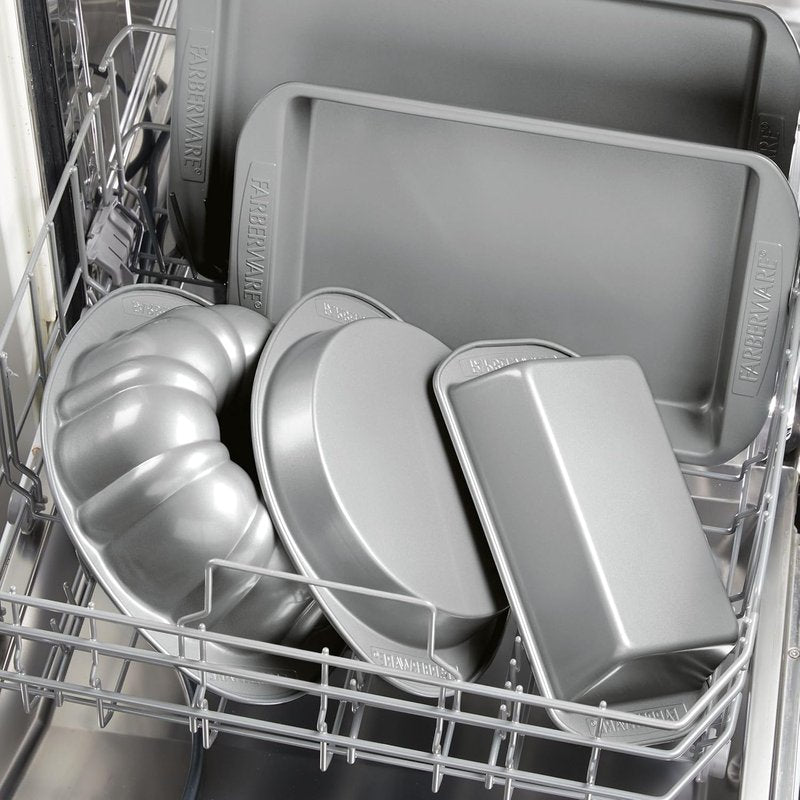 Farberware Nonstick Toaster Oven Pan Set - 4-Piece Baking Set in Gray for Effortless Cooking