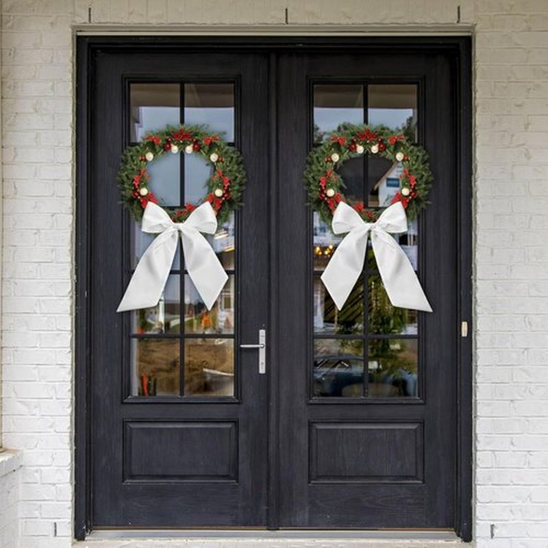 Regine Switzerland 8 Pcs White Wreath Sash - Embroidery Blanks for Indoor/Outdoor Decor | 4.49'' x 56.3''
