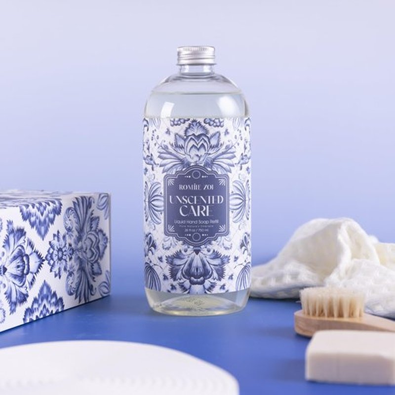 ROMIIE ZOI Liquid Hand Soap Refill, Unscented, Gentle & Moisturizing Formula, 750 ML/ 26 FL OZ