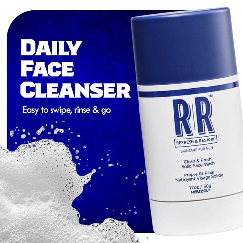 Reuzel Clean and Fresh Face Wash Stick - Hydrating, Vegan Formula | 1.7 oz, Light Masculine Scent