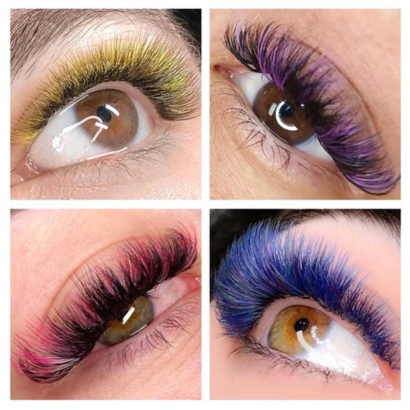 Colored Lash Extensions, 16 Rows Cashmere eyelashes, 0.07 D Curl 17-20mm Classic eyelash Extensions, Single Lash Extensions for Professional Salon Use(0.07-D-Ombre 17-20)