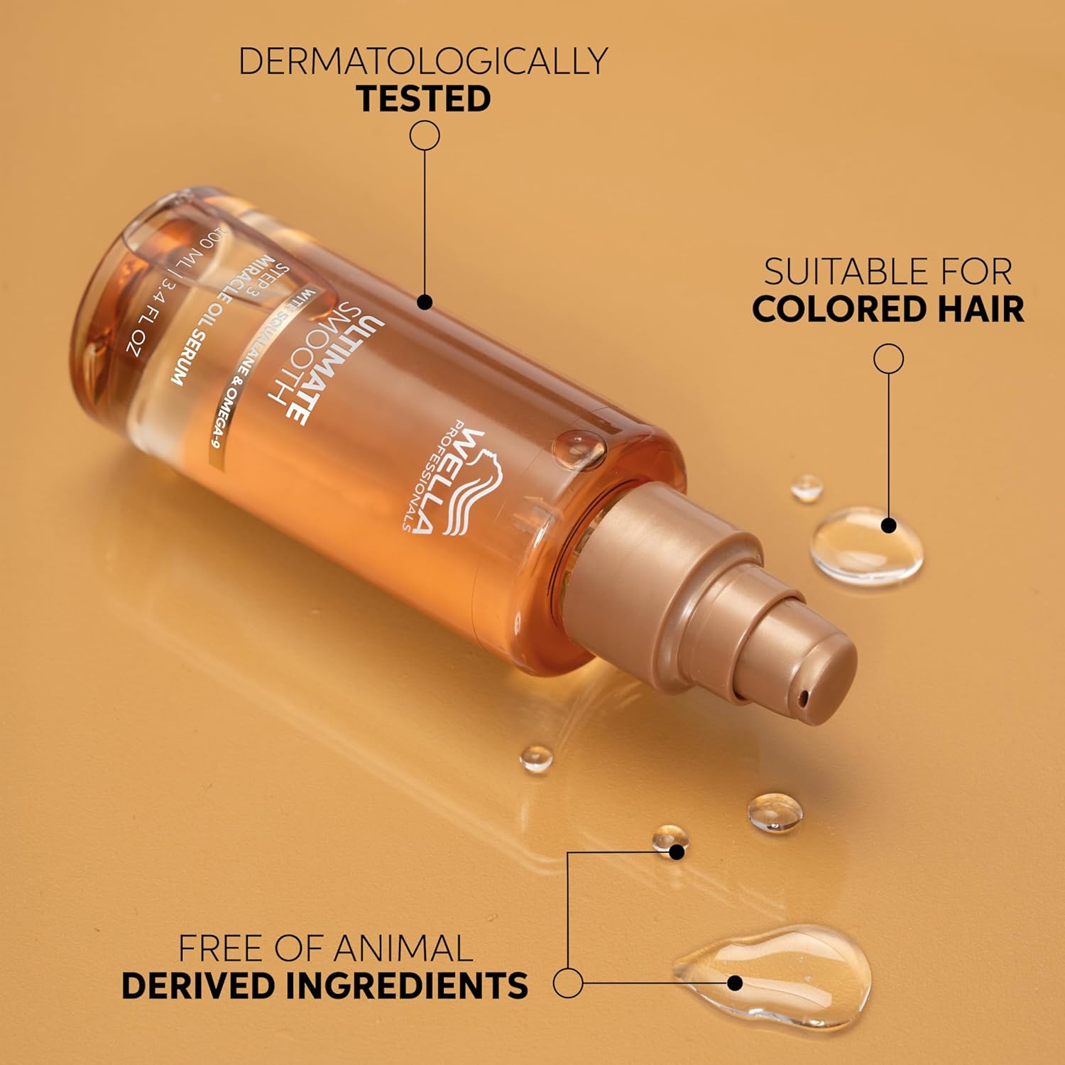 Wella Professionals ULTIMATE SMOOTH Conditioner - Nourishing Treatment for Dry, Frizzy Hair | Silky Shine with Squalane & Omega 9 | Color Safe