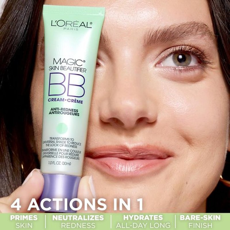 L'Oréal Paris BB Cream - Magic Skin Beautifier Tinted Moisturizer for Anti-Redness | 1 fl oz, 2 Count