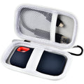 Case for SanDisk Extreme Portable SSD & Extreme PRO, Hard Shell Protective Storage Bag with Carabiner, Fits 1TB 2TB 4TB 8TB External Solid State Drive (White, for Sandisk V2)