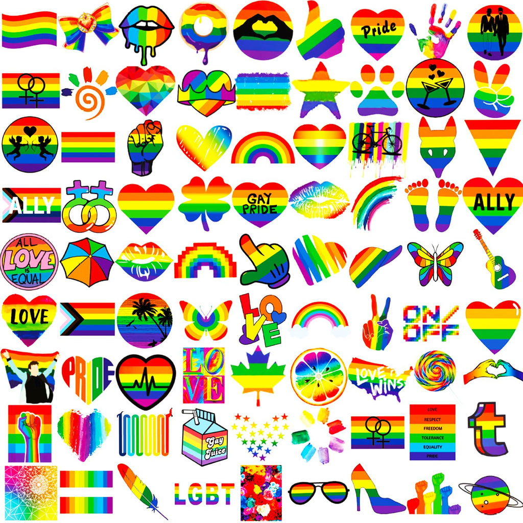 Zomme 144 Pcs Pride Tattoos, LGBT Rainbow Temporary Tattoos, Pride Temporary Tattoos, Waterproof Rainbow Flag Tattoo Stickers for Pride Equality Parades