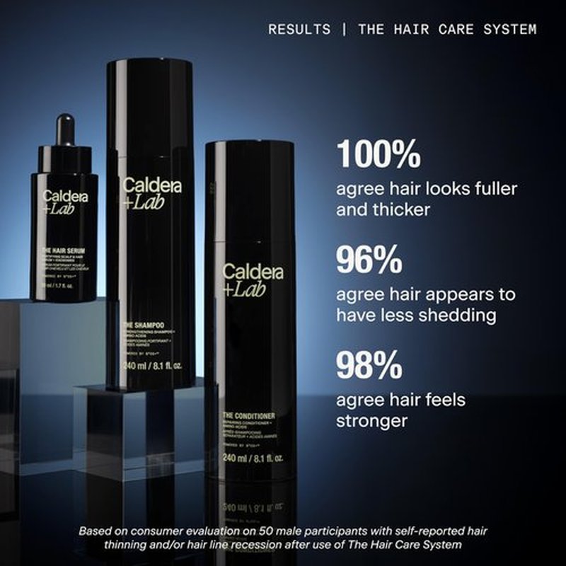 Caldera + Lab The Shampoo | Men’s Shampoo for Healthy Hair, Sulfate-Free Daily Cleanser, Dermatologically Tested - All Hair Types