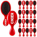 SiliFine 20 Pack Cheer Mini Hair Brushes Bulk Cheer Gifts Bulk for Team Detangling Hair Brushes Plastic with Bristles for Cheerleader Team Sport Valentine Gifts for Women(Red)