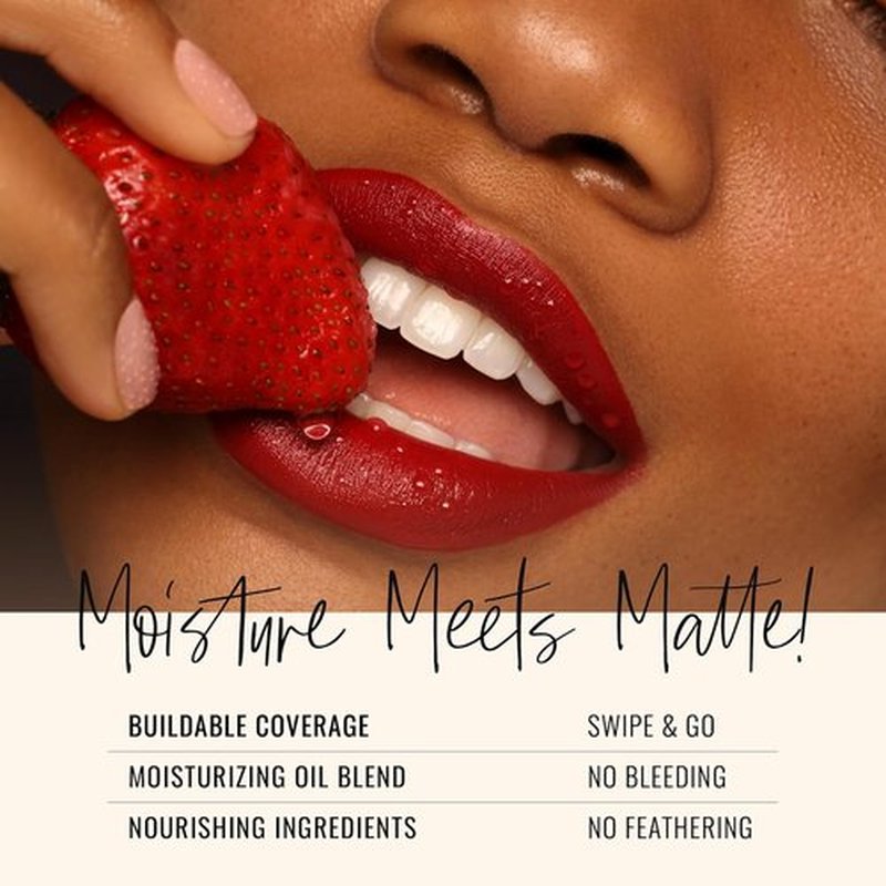 Runway Rogue 90s Vibe Lipstick - Moisturizing Matte Midnight Merlot Dark Burgundy Shade