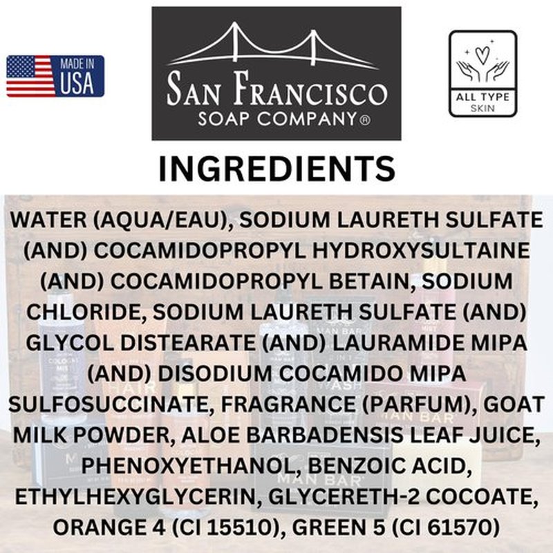 San Francisco Soap Company Clean & Caprine Goat Milk Hand Soap | Honey | Dye-Free Hand Soap | Enriched with Nourishing Goat Milk | Unisex Fragrance | 15.5 Fl oz